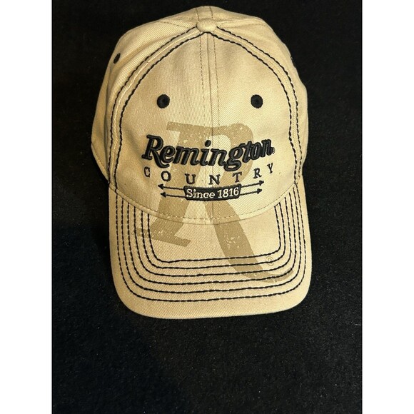 Remington Country Flex Fit Hat Size S/M Beige Black Large R Print Hunting - Picture 3 of 11